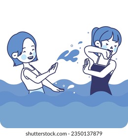 These are girls playing in the water.
