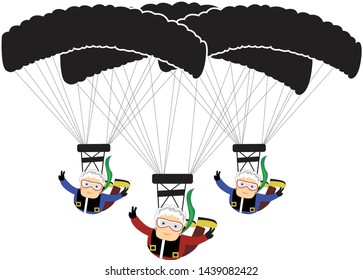 These grandmothers are skydiving , as their own wish 