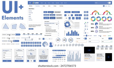 These graphic components provide a comprehensive approach to the development of interfaces that meet modern requirements for functionality and aesthetics in Internet resources.