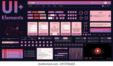 These graphic components provide a comprehensive approach to the development of interfaces that meet modern requirements for functionality and aesthetics in Internet resources.