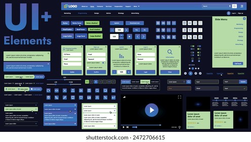 These graphic components provide a comprehensive approach to the development of interfaces that meet modern requirements for functionality and aesthetics in Internet resources.