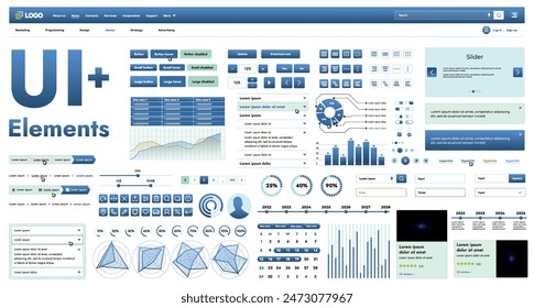 Estos componentes gráficos proporcionan un enfoque integral para el desarrollo de interfaces que cumplen con los requisitos modernos de funcionalidad y estética en los recursos de Internet.