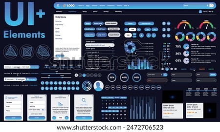 These graphic components provide a comprehensive approach to the development of interfaces that meet modern requirements for functionality and aesthetics in Internet resources.