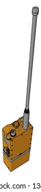 These have a half-duplex channel only one walkie-talkie on a channel can transmit a signal at one time battery operated can both send and receive massage vector color drawing or illustration