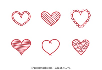 Das sind Herzen doodle Vektorgrafik.