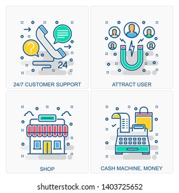 These are High Quality Icon Illustration includes all Shopping, Finance, Promotions and other different concepts all under one place.