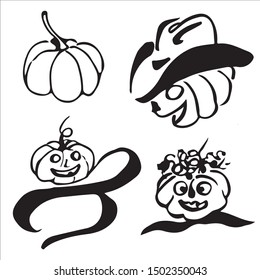 These icons, isolated images will help you arrange a card, invitation or page for Halloween. funny pumpkins
pumpkin cowboy, pumpkin dancer, pumpkin scout