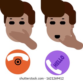 
These are icons, a portrait of a character in a flat style. For smartphone