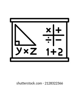 these are icons related to educational subjects that use the outline style