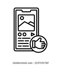 these are icons related to social media activities that use outline style