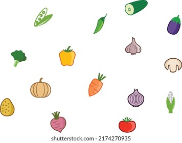 These icons of vegetables are colourful and fun. Included is a carrot, pepper, mushroom, corn, broccoli, aubergine, garlic, tomato, cucumber, potato and onion amongst others. They can be easily custom