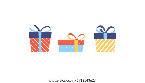 Estas cajas de regalo ilustradas son ideales para promociones de vacaciones, anuncios de cumpleaños o cualquier ocasión especial