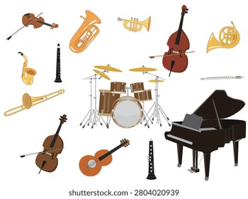 These are illustrations of musical instruments.