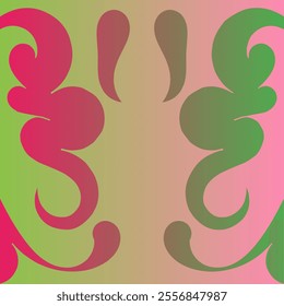 These images feature abstract decorative patterns with vibrant gradients , adorned with floral elements, swirls, and circular shapes, creating a dynamic artistic design 