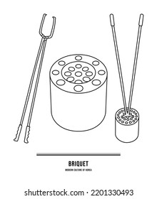 These are the Korean retro heating appliances, 'Boltan' and 'Boltan tongs'.