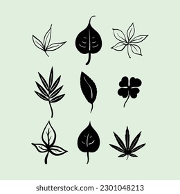 These are leaves in black vector.