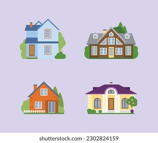 These are modern houses vector.
