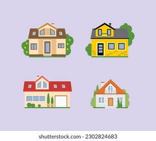 Estas son casas modernas en vectores.