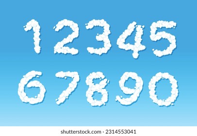 These are numbers in cloud format vector.