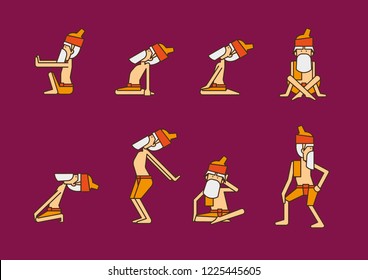 These old man hermit in the exercise. This position is based on yoga The Indian yogi exercise at Manual Arts. To be healthy