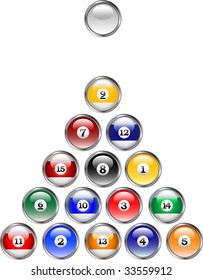 These are pool balls ready to play.