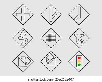 These signs are warning signs commonly used to inform drivers about potential hazards or road conditions ahead.