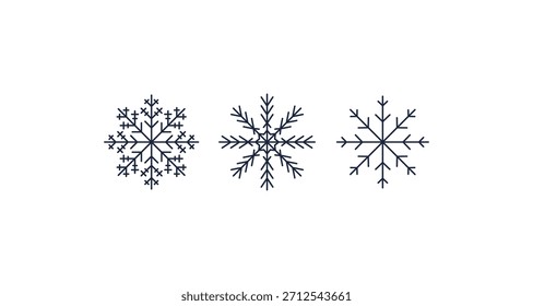 These simple snowflake designs are ideal for seasonal greetings, winter-themed websites, or festive decorations