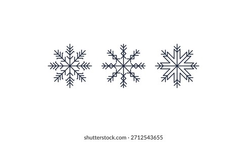 Estos sencillos gráficos de copos de nieve son ideales para tarjetas de felicitación de temporada, Elementos de Sitio web o decoraciones festivas