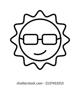 these are summer-related icons that use outline style