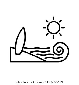 these are summer-related icons that use outline style