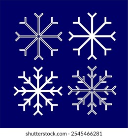 These symmetrical snowflake vectors evoke the beauty of winter and the holiday season, perfect for Christmas-themed projects, winter decorations, seasonal greeting cards, or festive graphic designs.