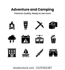 These Unique Designed Icons of Adventure Things for its Lovers is now Easy to Use and Download