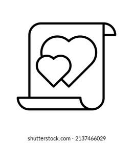 these are valentine-related icons that use outline style