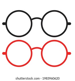 These vector black and red eyeglasses icons are designed for your project.