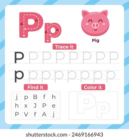 These worksheets introduce the letter P and give students practice in recognizing P's, using "P" words and writing P's.