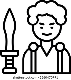 Theseus Line Vector Icon Design