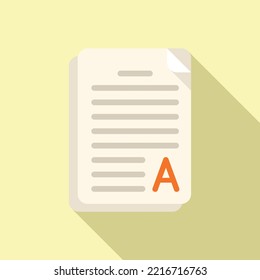 Thesis exam icon flat vector. Final study. Write paper