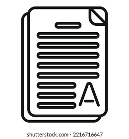 Thesis Exam Icon Outline Vector. Final Study. Write Paper