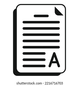 Thesis Exam Icon Simple Vector. Final Study. Write Paper