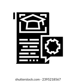 thesis guidance college teacher glyph icon vector. thesis guidance college teacher sign. isolated symbol illustration