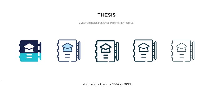 thesis icon in different style vector illustration. two colored and black thesis vector icons designed in filled, outline, line and stroke style can be used for web, mobile, ui