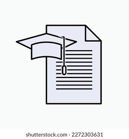 Thesis Icon. Essay, Dissertation Symbol.  