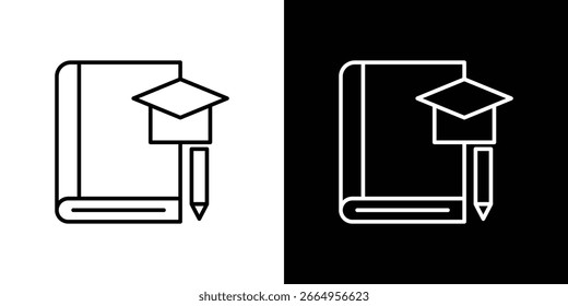 Ilustración vectorial de iconos de tesis - iconos vectoriales de estilo negro de alta calidad
