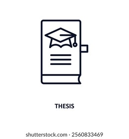 thesis outline icon.  Thin line icon from education collection. Editable vector isolated on white background