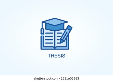 Thesis vector or logo sign symbol illustration