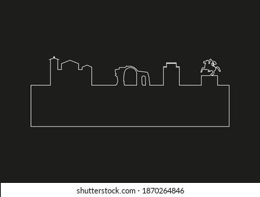 Thessaloniki Greece city skyline. on black background