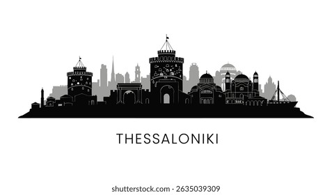 Thessaloniki Skyline Greece City Silhouette.
