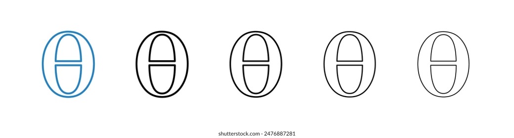 Theta black and white vector icon