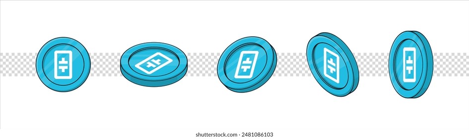 THETA coin cryptocurrency illustration on isolated background