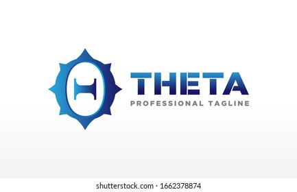 Theta Compass Scientific Logo Design Vector Icon Illustrations.